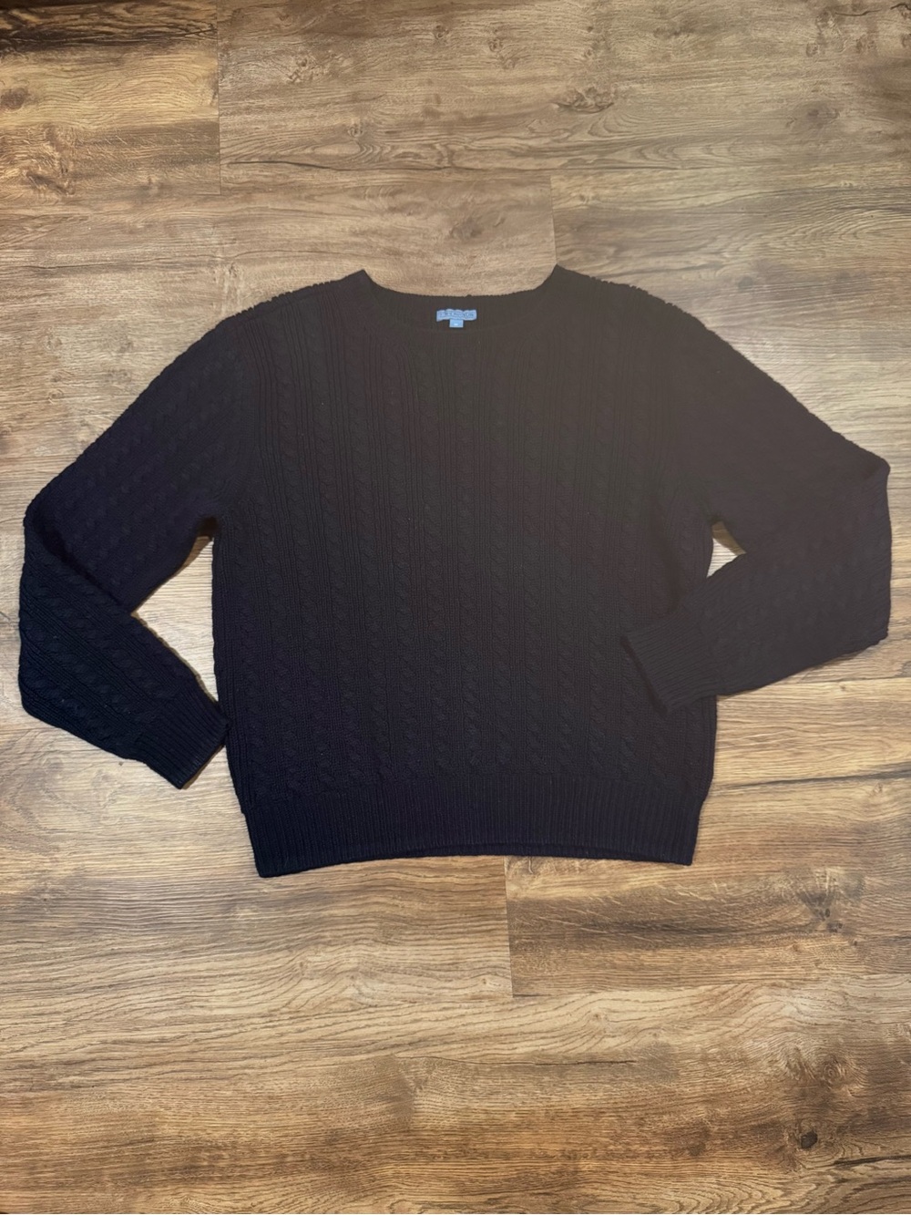 J. McLaughlin Women’s Navy Cotton Cable-Knit Crewneck Sweater Size M